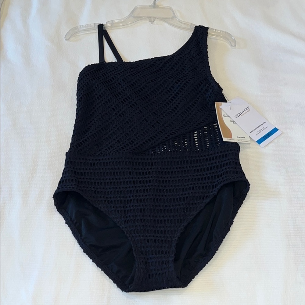 New Coco Reef One Piece Swimsuit, Black, Size 12, NWT